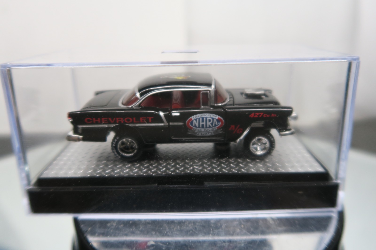 M2 MACHINES 1/64 1955 NHRA CHEVROLET BEL AIR GASSER WMTS16 IN DISPLAY CASE!