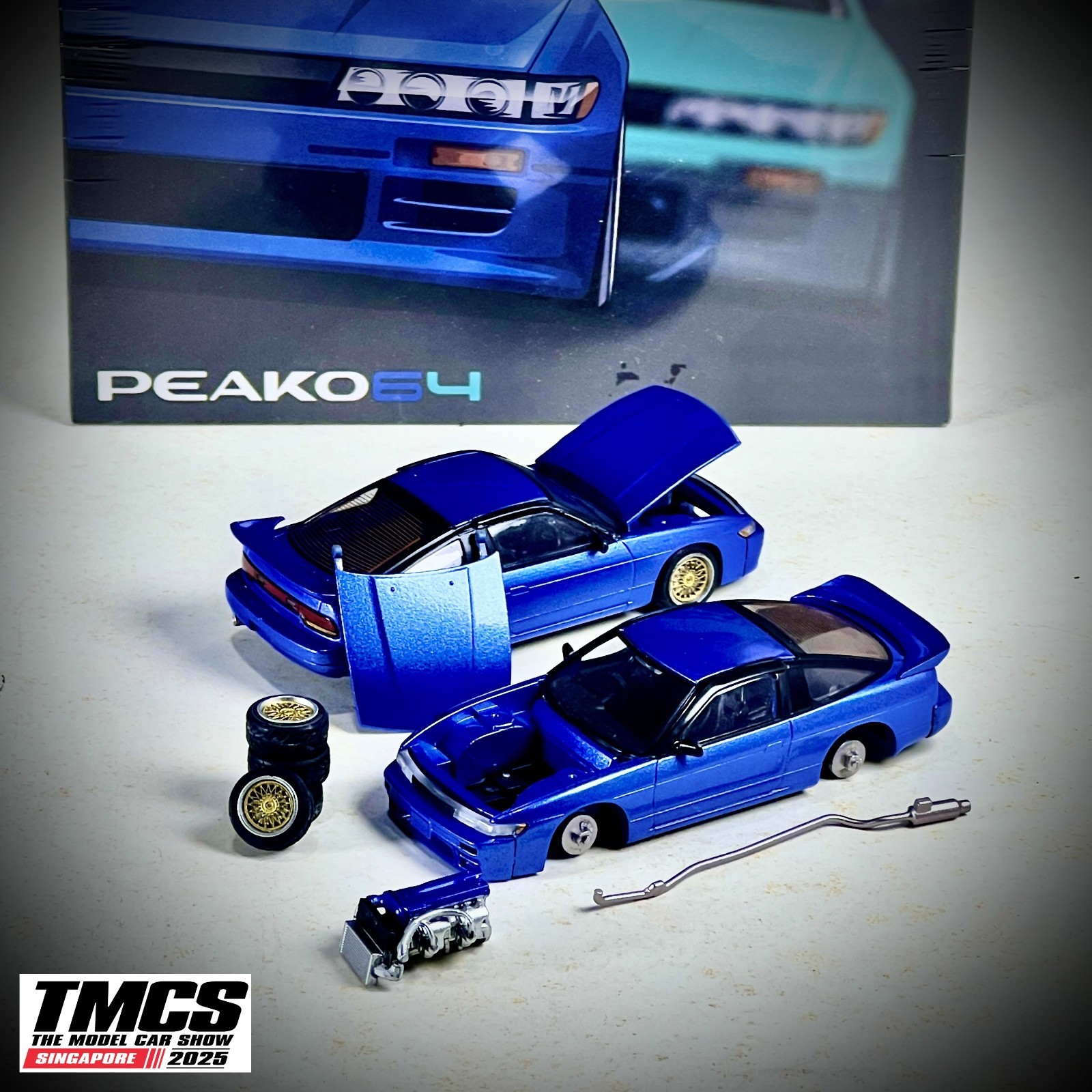 1/64 YES X Peako Nissan Silvia Sil80 sileighty 180SX Initial D Blue TMCS 2025