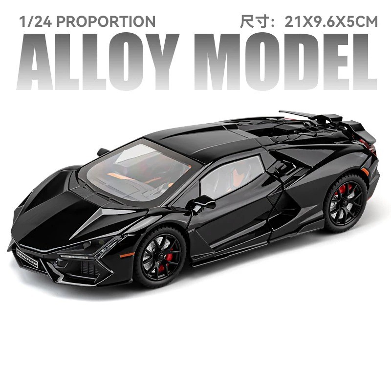 1:24 Lamborghini Revuelto Alloy Diecast-Cool Sound Light Pull-Back Car Toy Gift