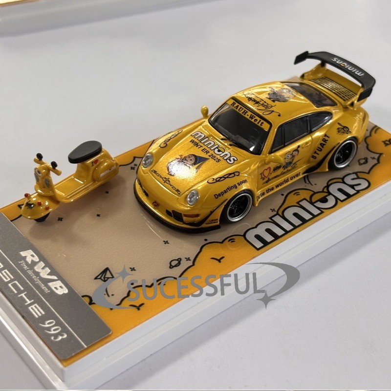 2 Pack RWB Widebody 964 & 993 Minion Design 1/64 Diecast Car Collection