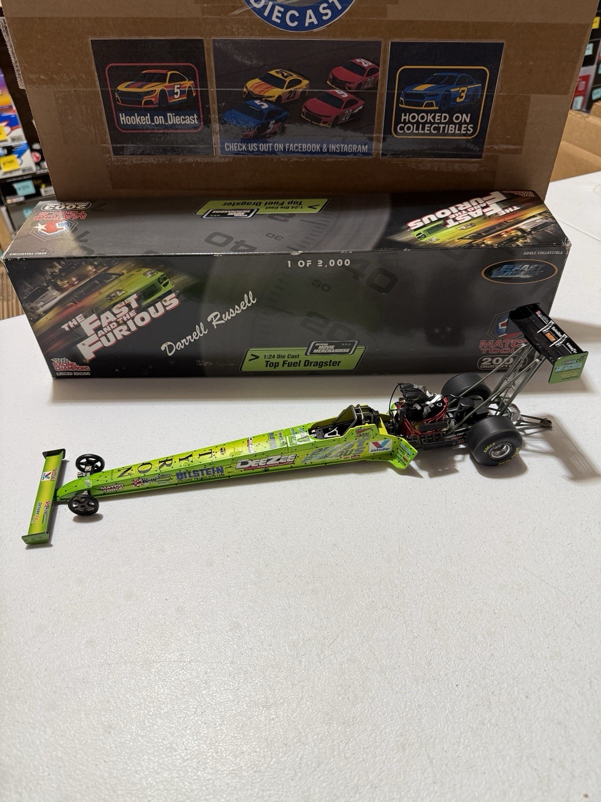 DARRELL RUSSELL THE FAST AND THE FURIOUS 03’ NHRA Top Fuel Dragster 1/24 Diecast