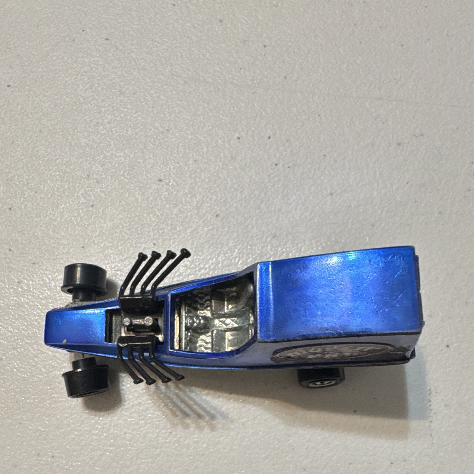 Hot Wheels Blue Diecast Dragster Vehicle Car w/ Exposed Engine Detail