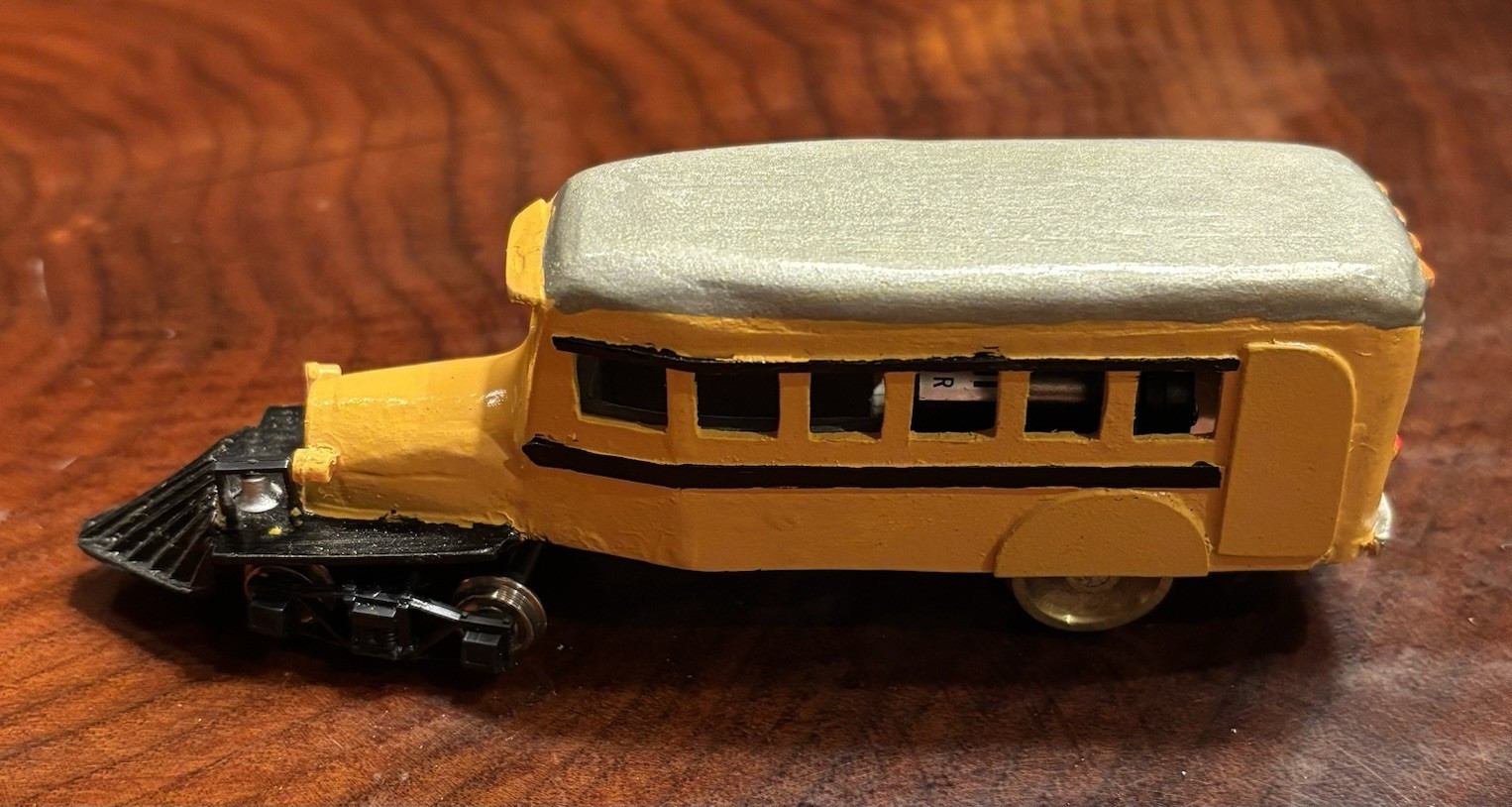 HO Gauge 1935 Powered Rail School Bus—Heavy Metal—Custom Built