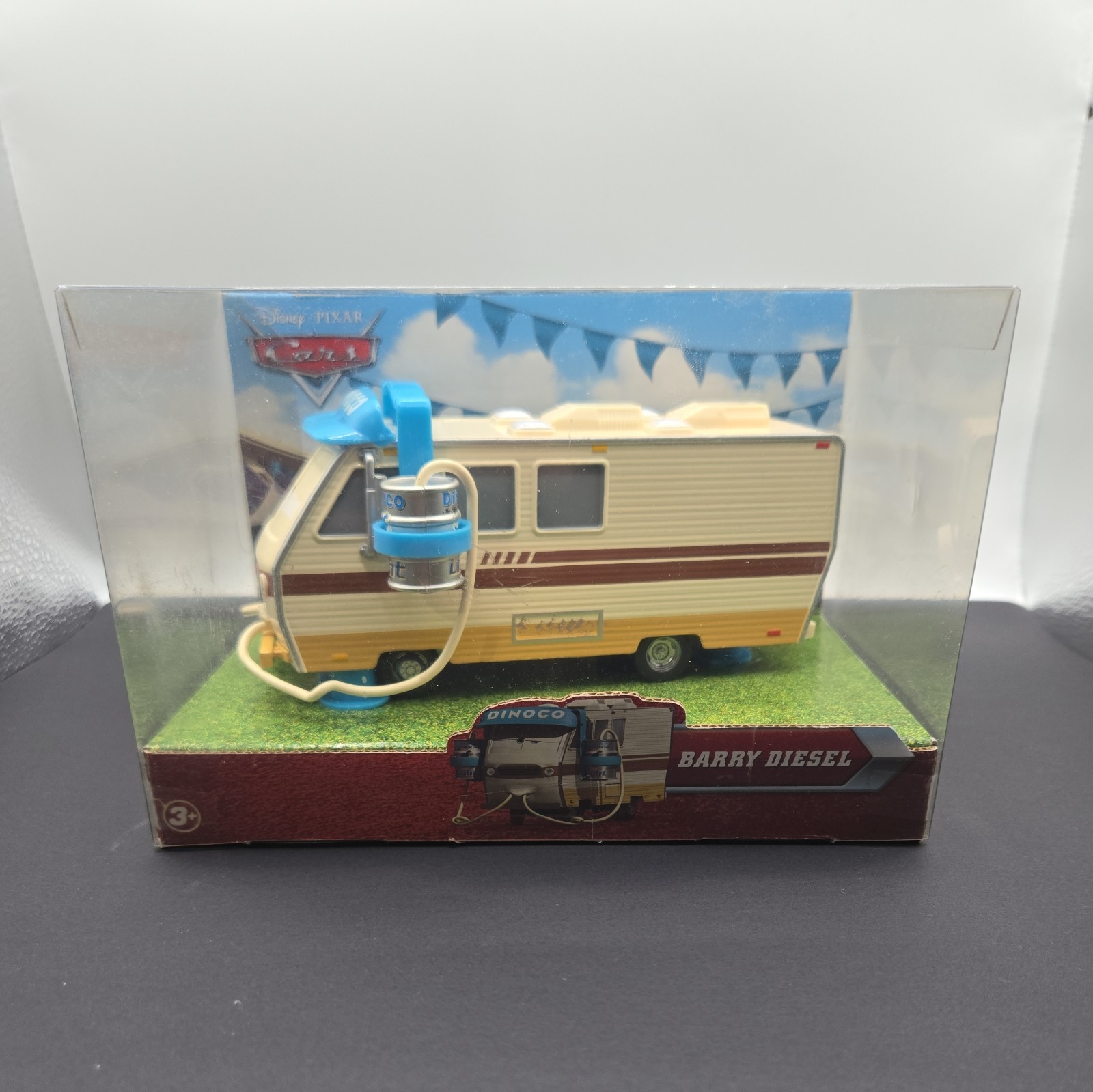 DISNEY CARS BARRY DIESEL RV DINOCO OIL CANS RARE 2010 New Sealed