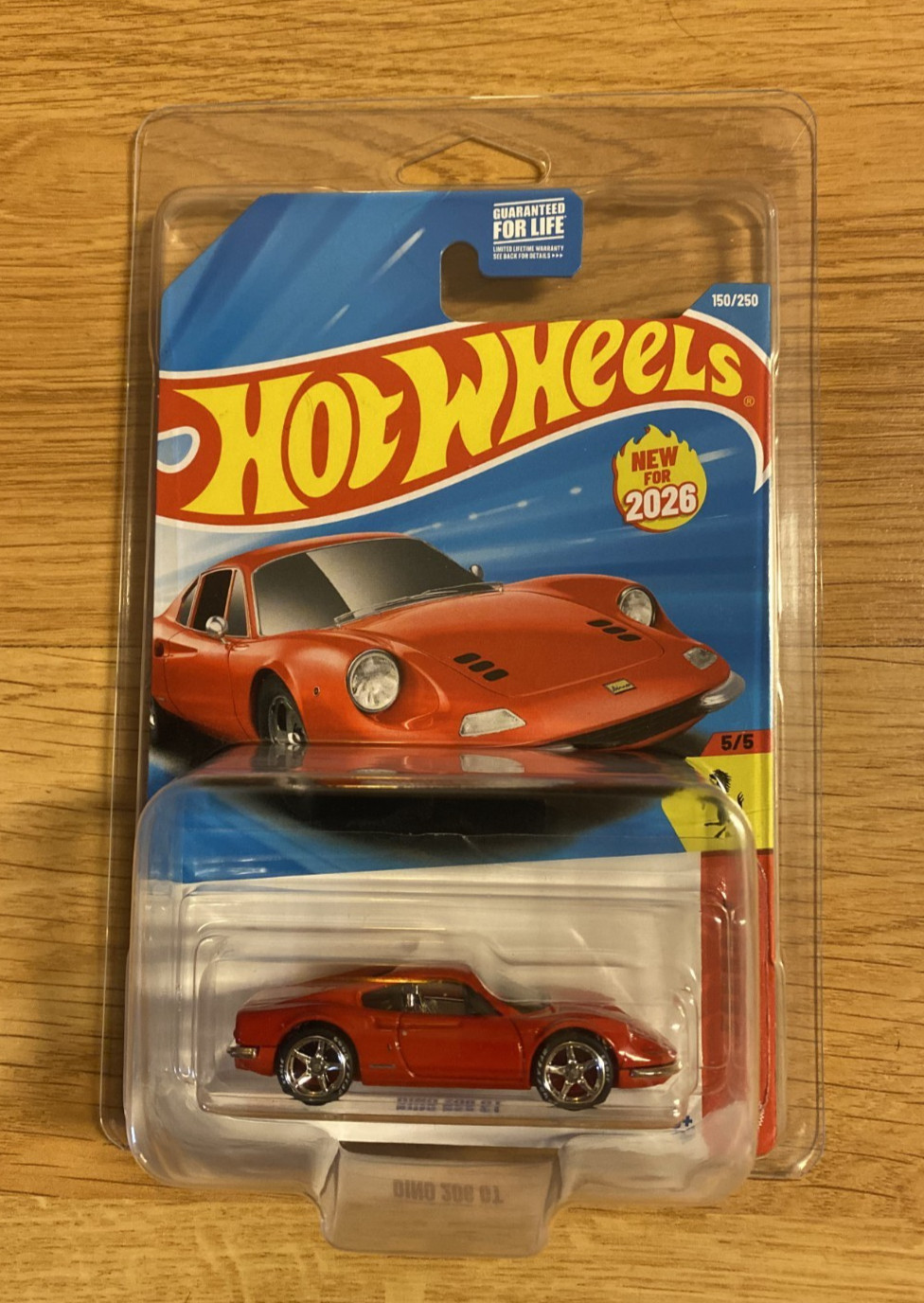 Hot Wheels Ferrari Dino 206GT Red CUSTOM Super Real Riders Wheel Swap