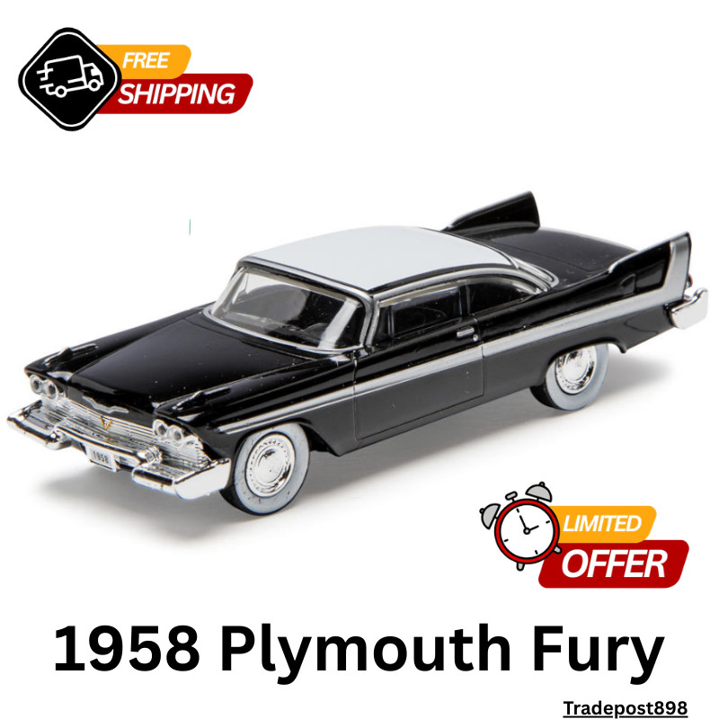 Die-Cast Cars 1:48 Scale 1958 Plymouth Fury Highly Detailed- BLACK- New In Box