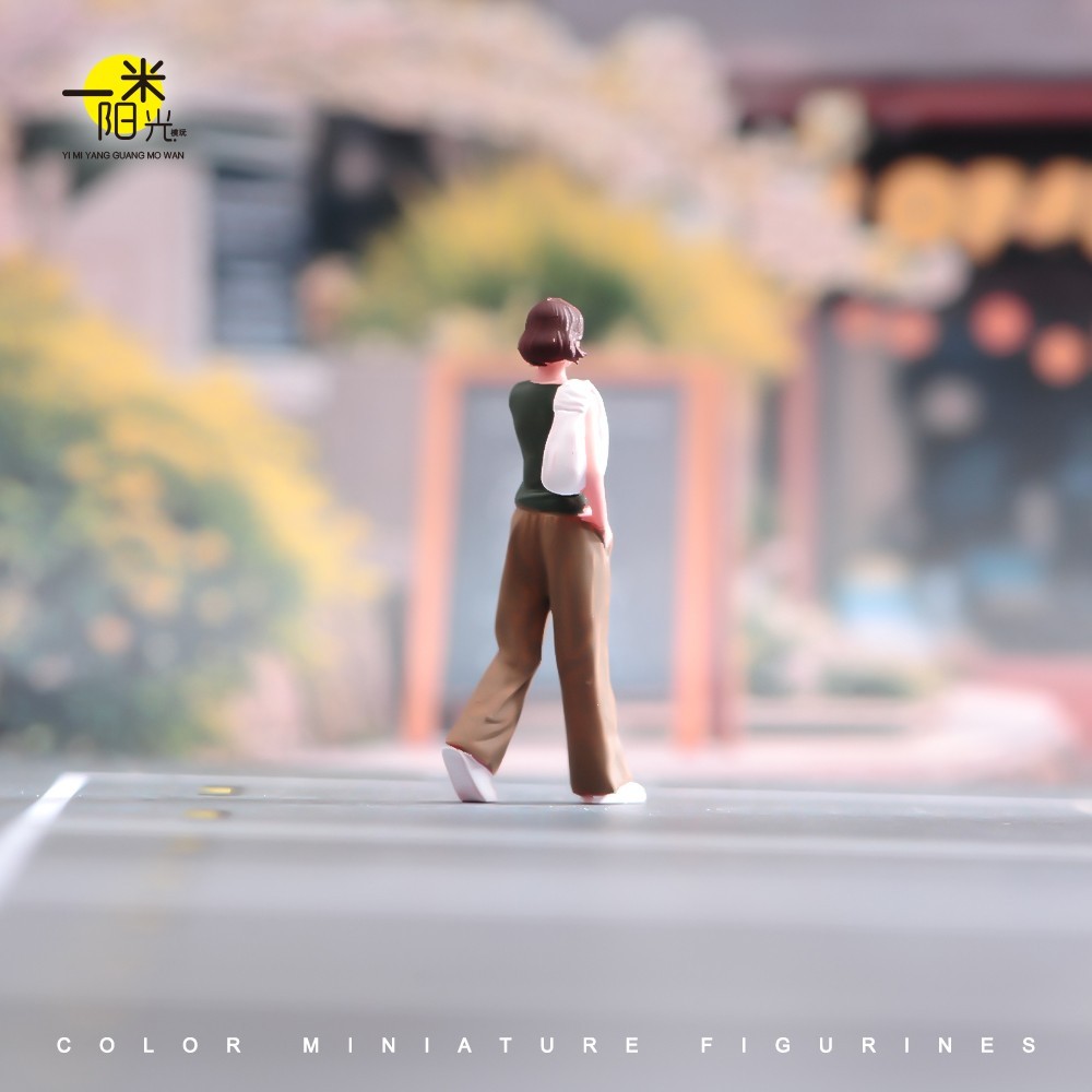 1/18 1/24 1/43 1/64 1/87 Miniatures Walking Girl Scene Prop Figures For Cars