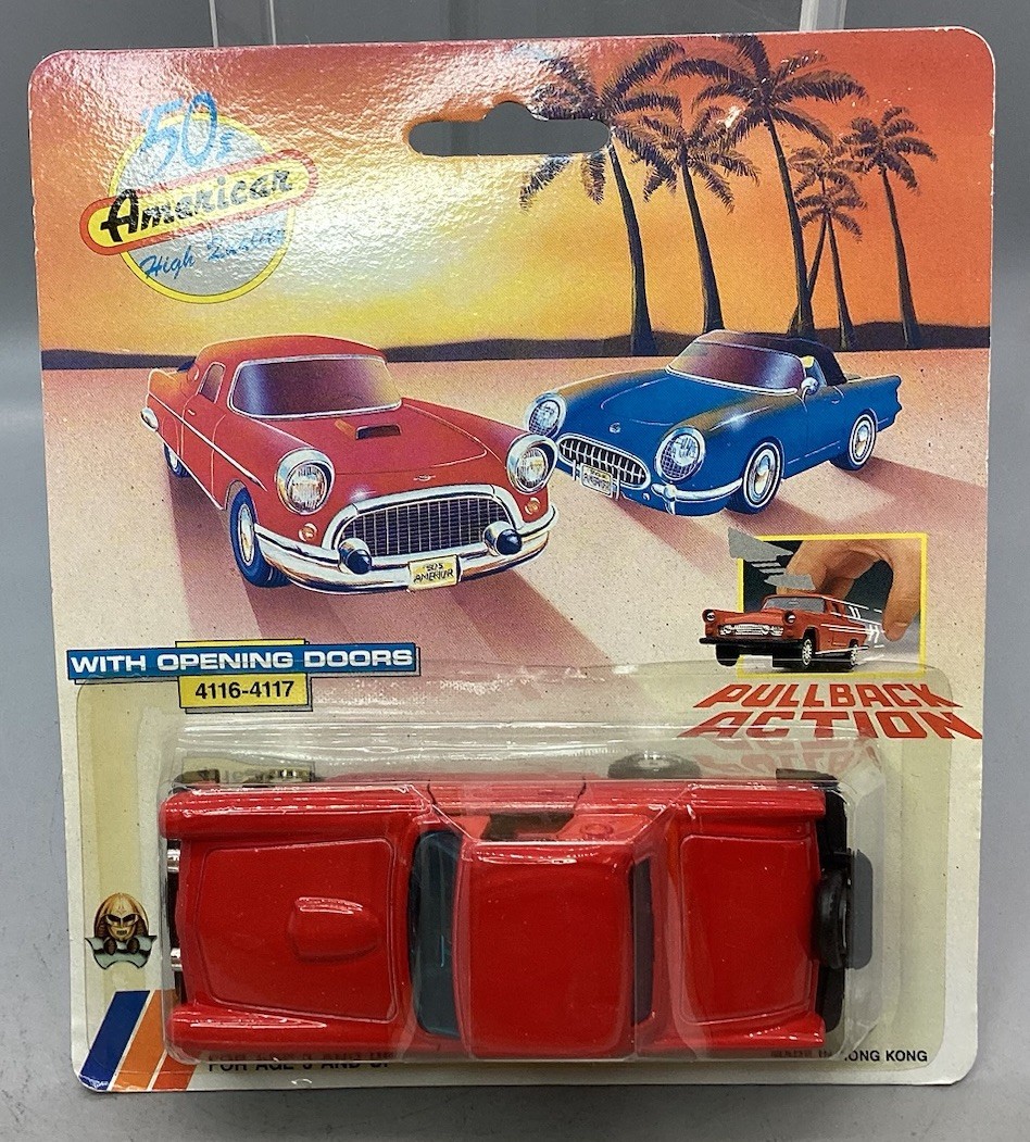 Die Cast Metal Vintage “50’s American” Toy Car – Pullback Action – MOC
