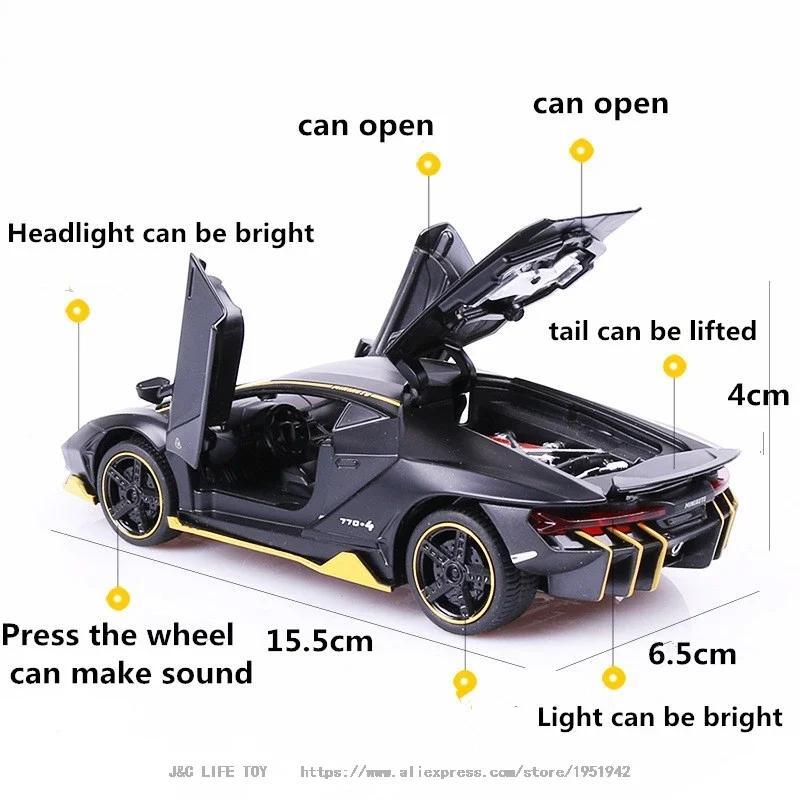 1:32 Lamborghini LP770 Diecast Toy Car – Alloy Model with Sound & Light Effect