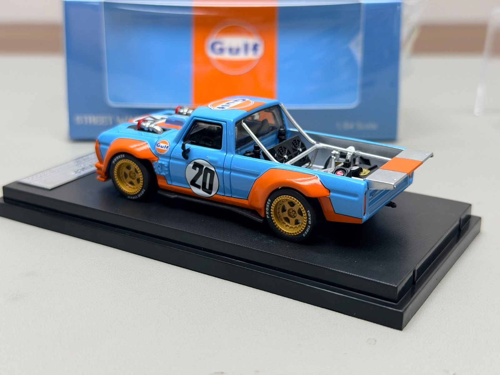 SW 1/64 Ford Mustang Hoonicorn F-150 Pickup Truck Gulf Model Diecast Metal Car