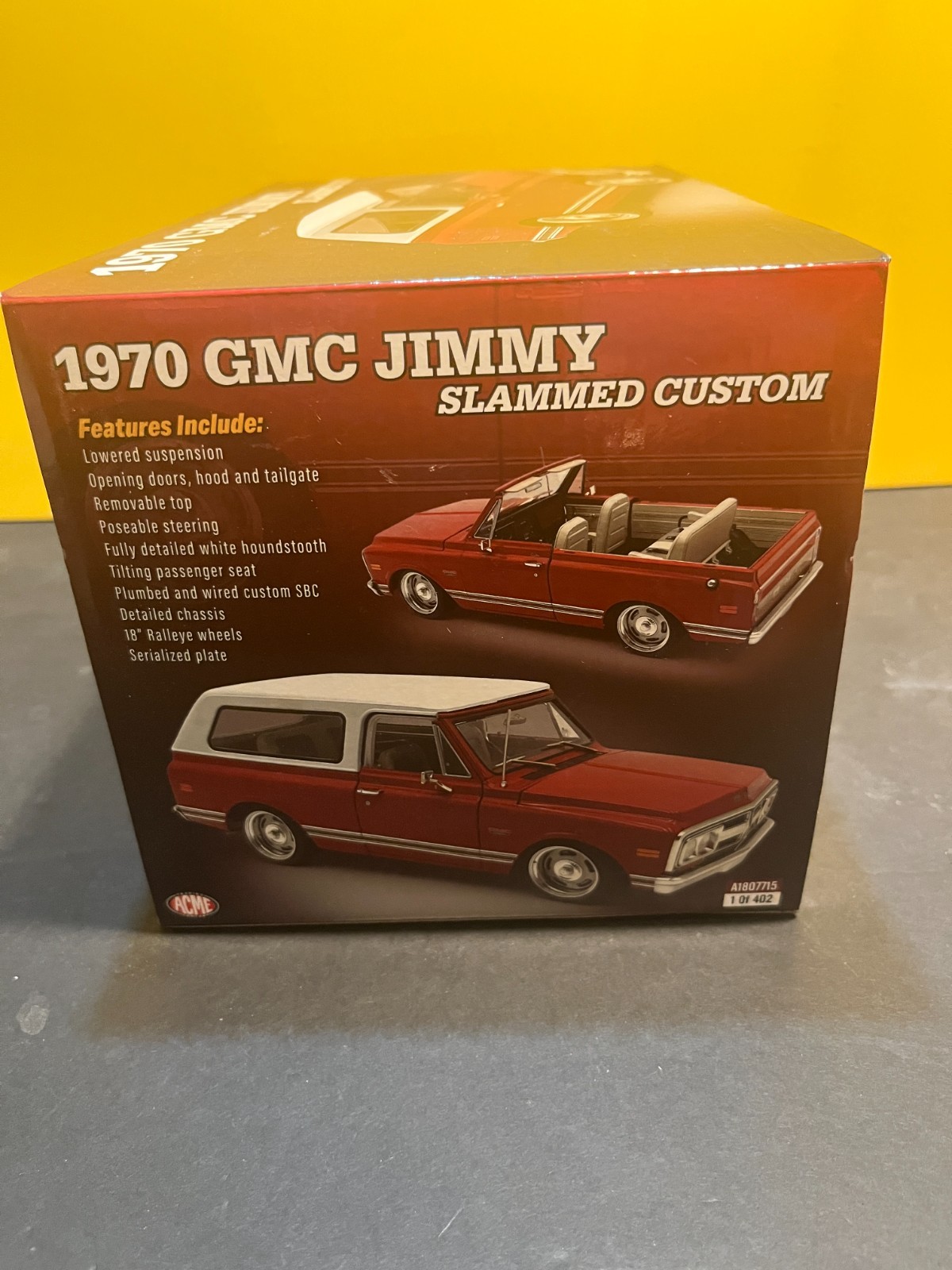 1/18 ACME 1970 GMC JIMMY LOWERD TWD RED WITH WHITE REMOVABLE TOP 1 OF JUST 402