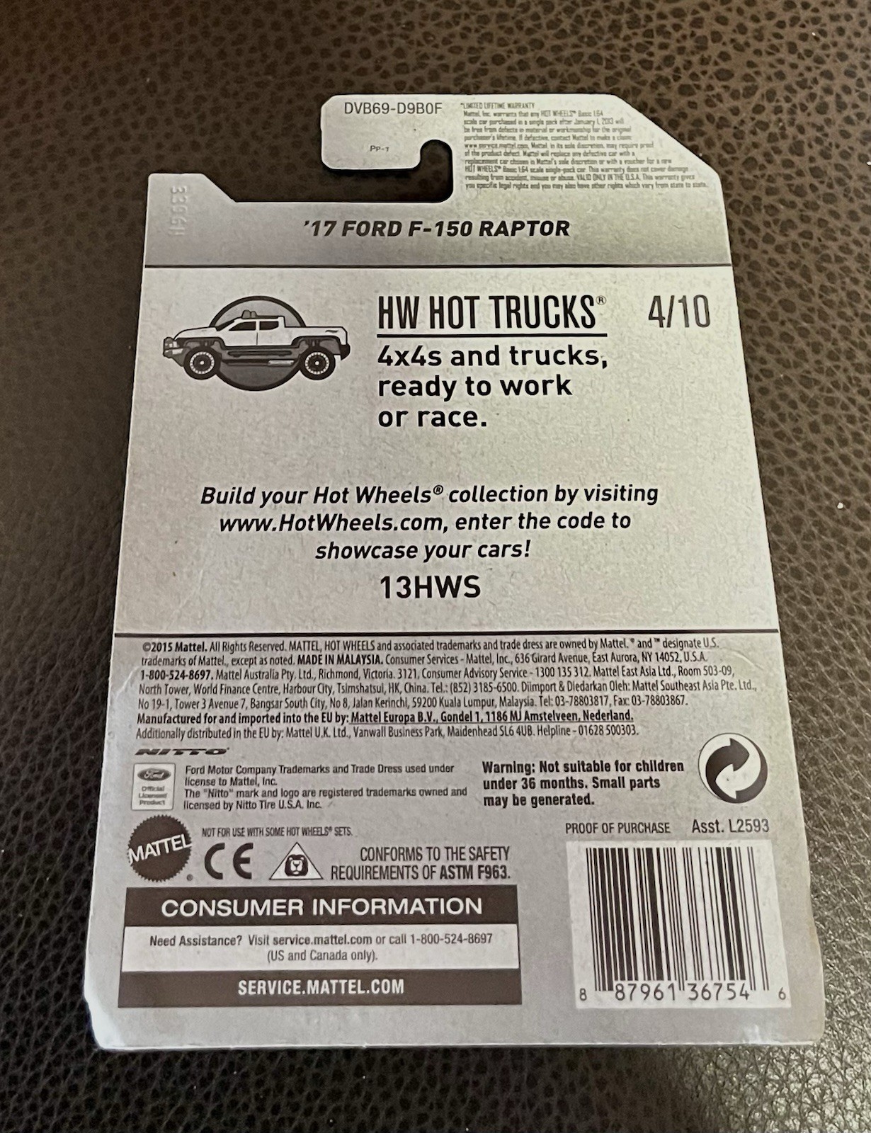 🏁 Hot Wheels White ’17 FORD F-150 RAPTOR HW Hot Trucks 🏁