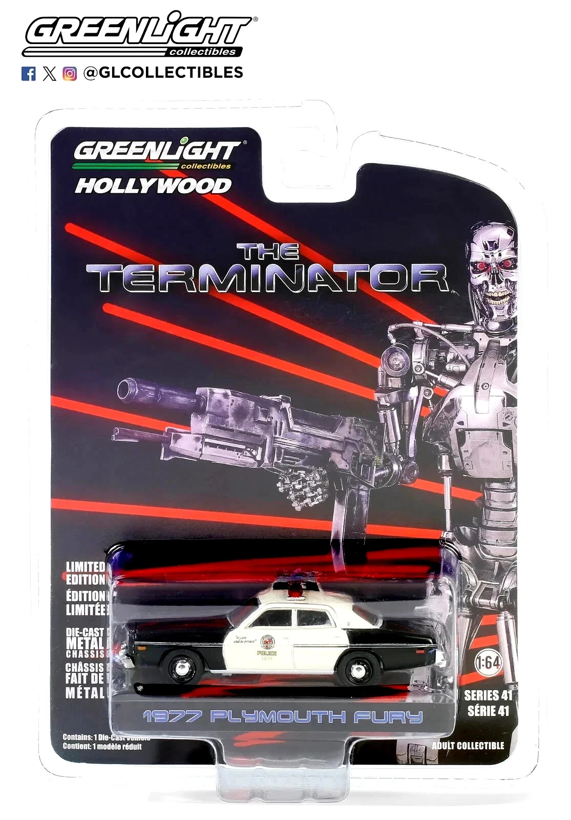 Greenlight Hollywood The Terminator 1977 Plymouth Fury 1:64 Diecast Series 41