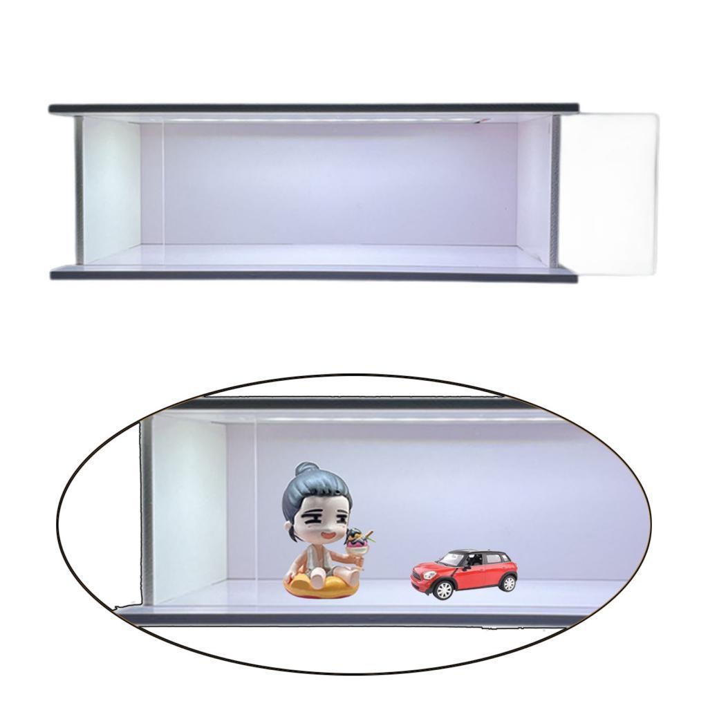 Garage Display Case with LED Backdrop Acrylic Cover Display Case for Figures for