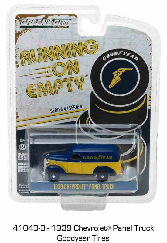 GREENLIGHT 1:64 RUNNING ON EMPTY 4 1939 CHEVROLET PANEL TRUCK GOODYEAR 41040-B