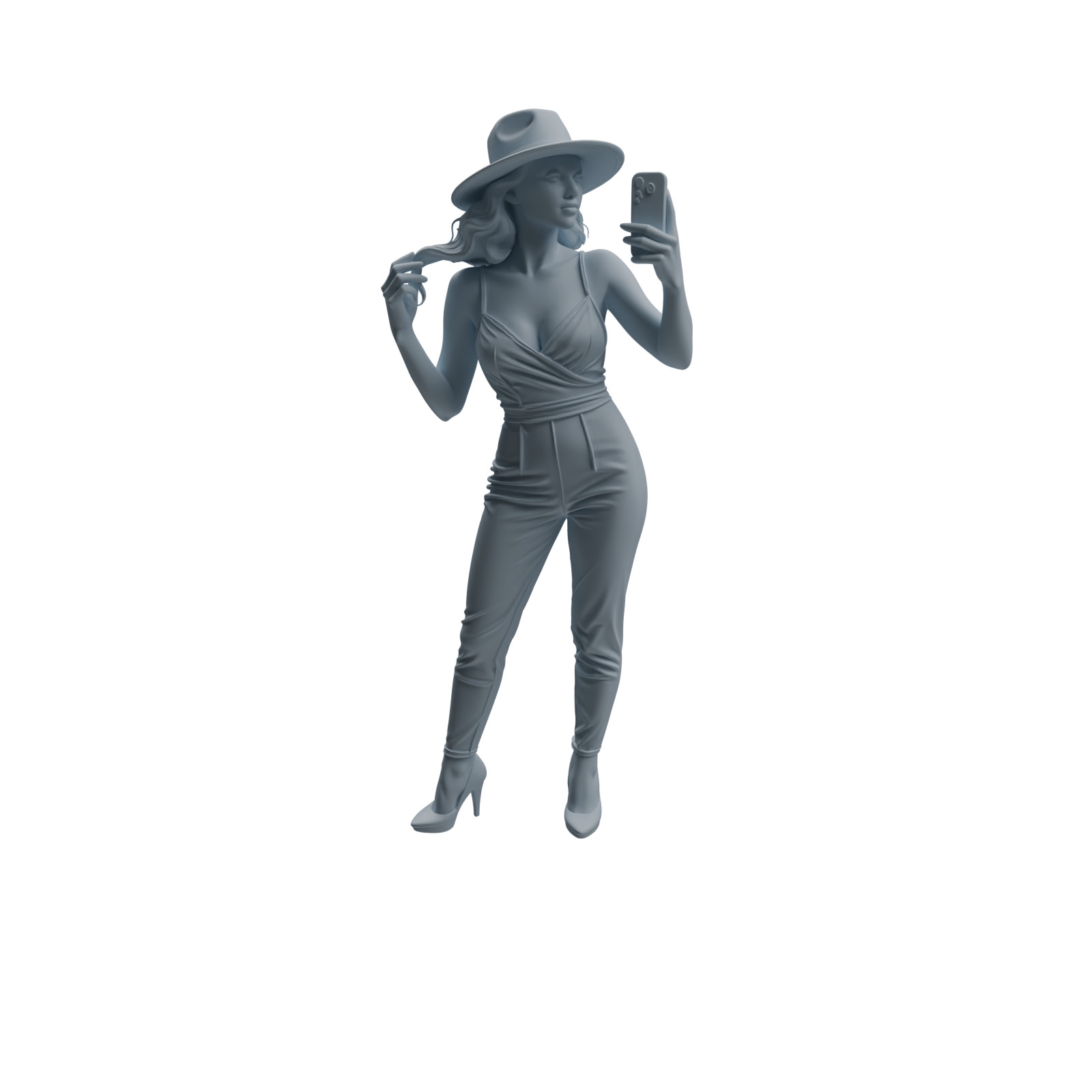 MRY-SFW 1/64/87 Selfie Woman Character Modern HO N Scale Miniatures Diorama