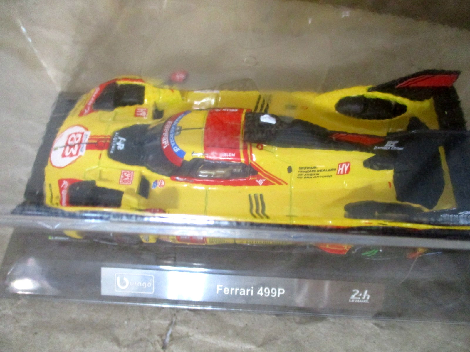 Bburago 24hr Le Mans #83 Ferrari AF Corse 499P in Red 1:43 diecast w/case