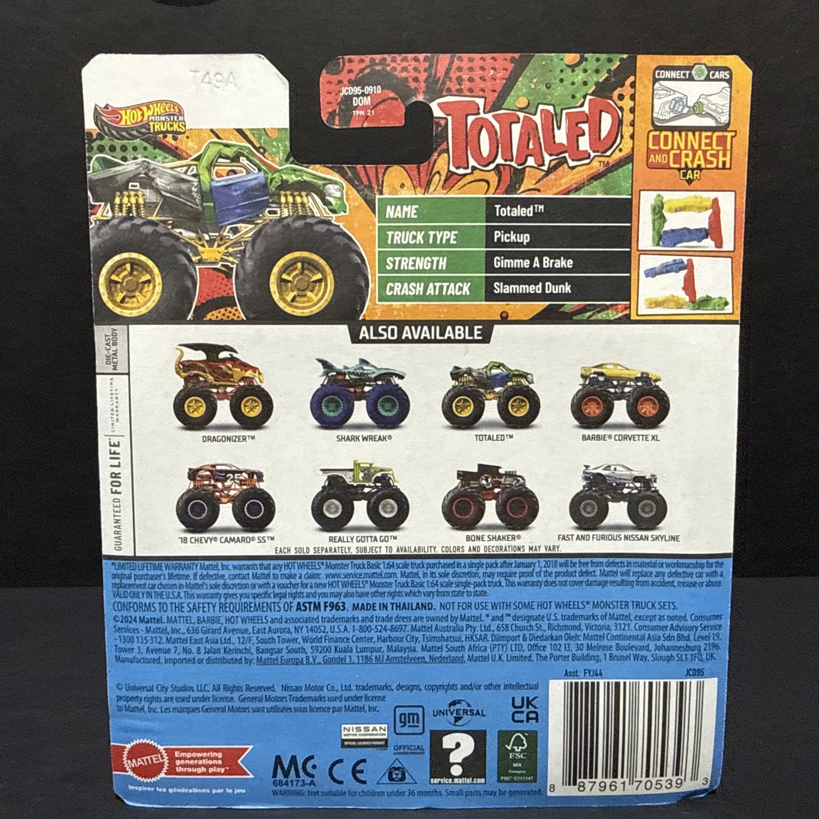 Hot Wheels Monster Truck 1:64 Diecast Vehicle – Totaled 2025 Totally Tooned NEW
