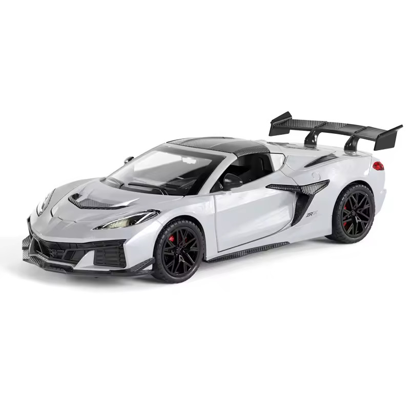 1:32 Corvette C8 ZR1X Diecast Toy Car Pull Back Sound Light Model Collectible