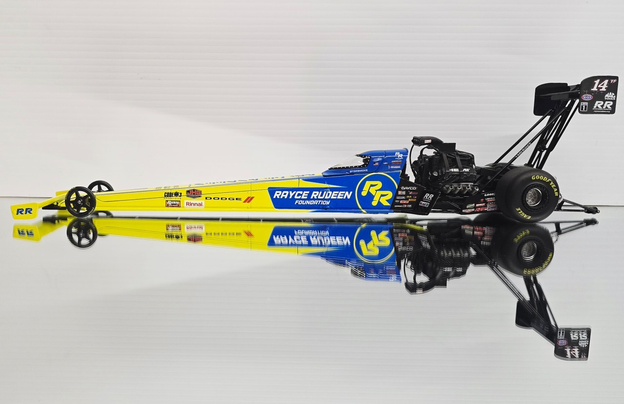 TONY STEWART 2025 RAYCE RUDEEN NHRA TOP FUEL DRAGSTER 1:24 AUTO WORLD DIECAST