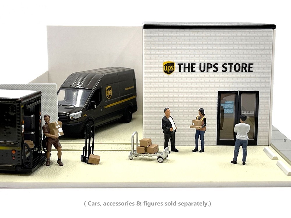 THE UPS STORE DIORAMA “MECHANIC’S CORNER” FOR 1/64 SCALE MODELS GREENLIGHT 51491