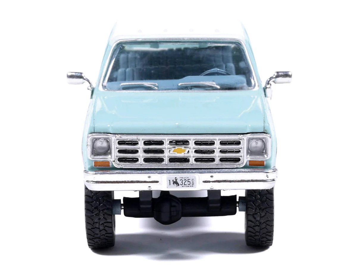 1978 Chevrolet Silverado K30 Crew Cab Pickup Truck Light Blue and White with Bl