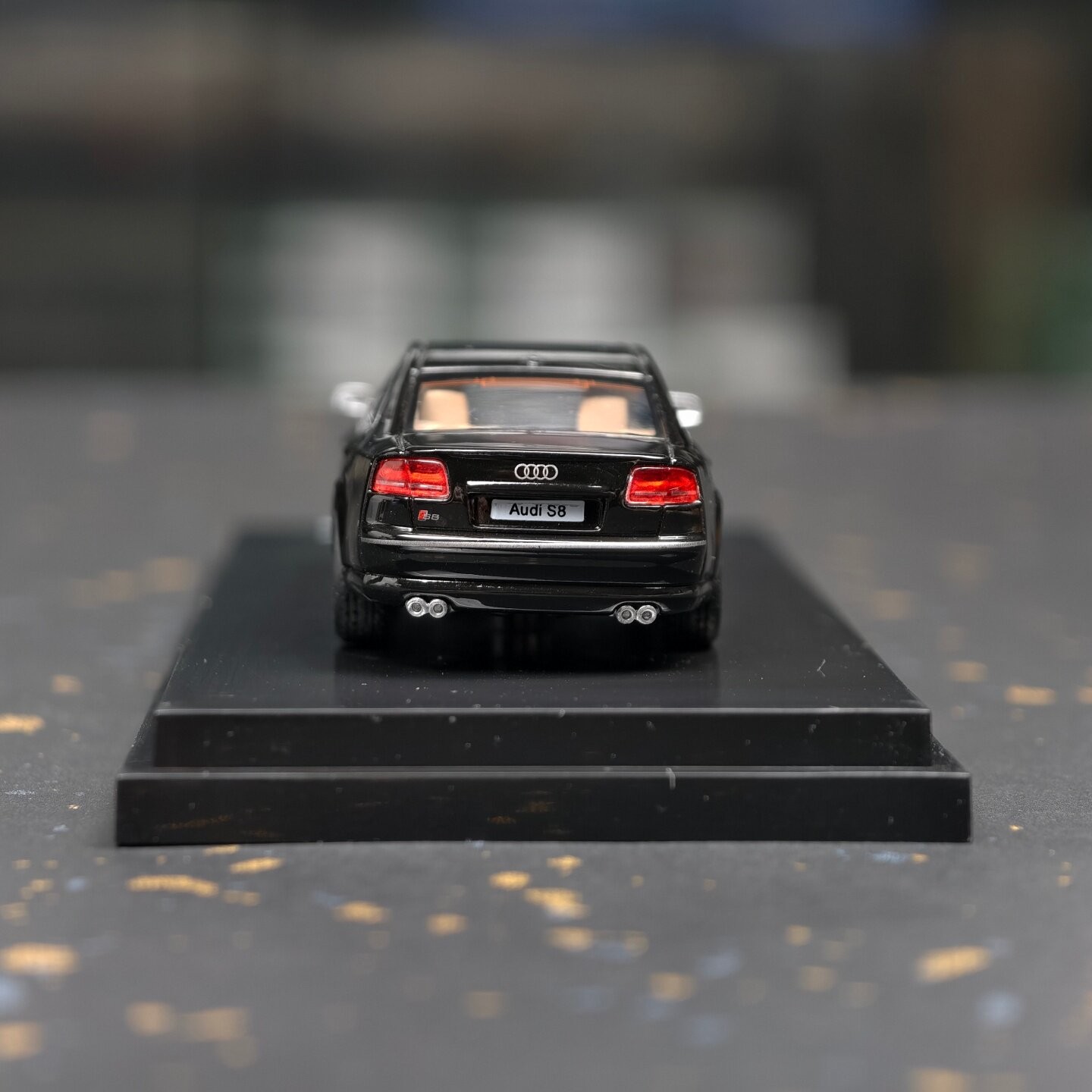 1:64 S8 2008 Black Alloy Diecast Model Car Collectible Gift Display