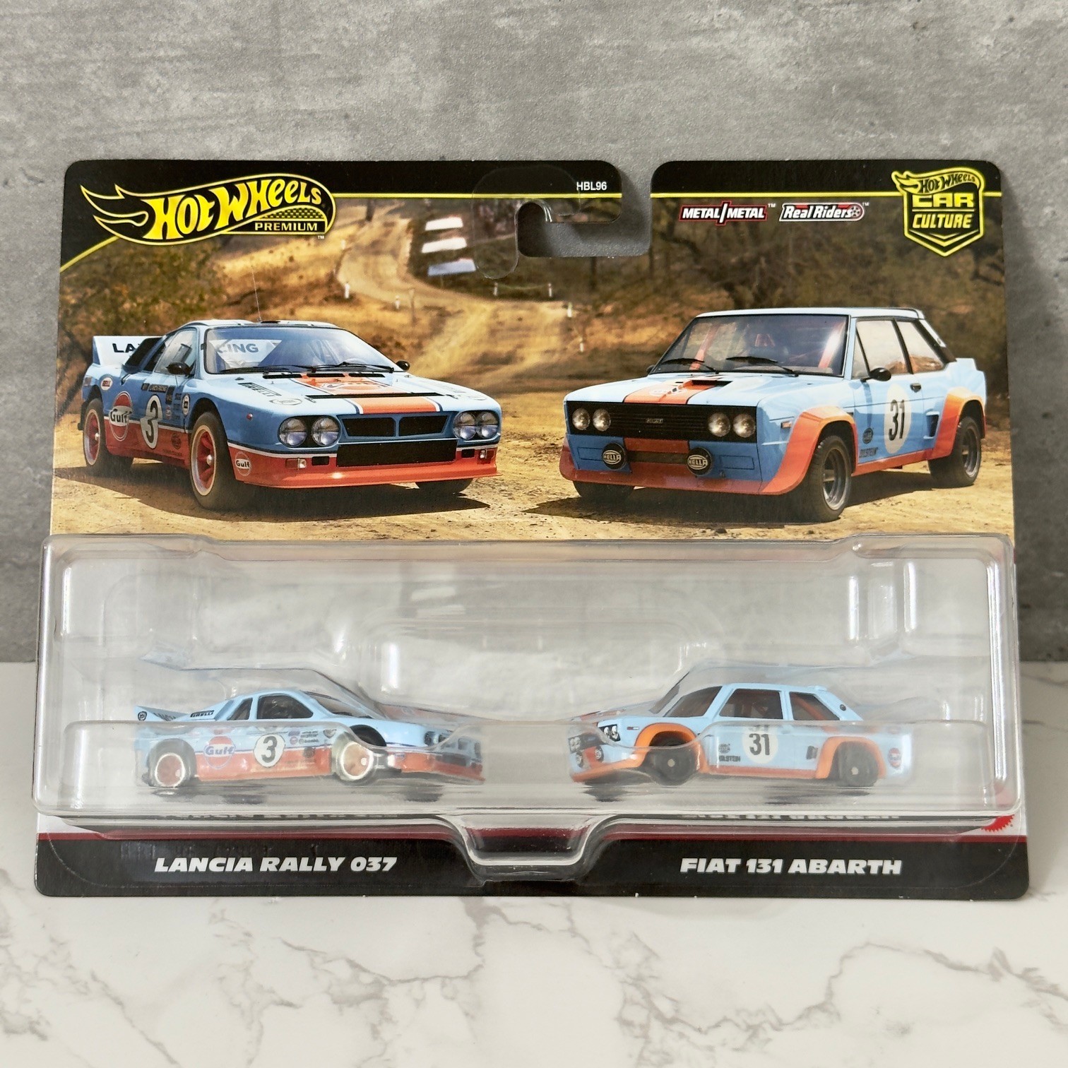 Hot Wheels Lancia Rally 037 & Fiat 131 Abarth GULF – Premium 2 Pack