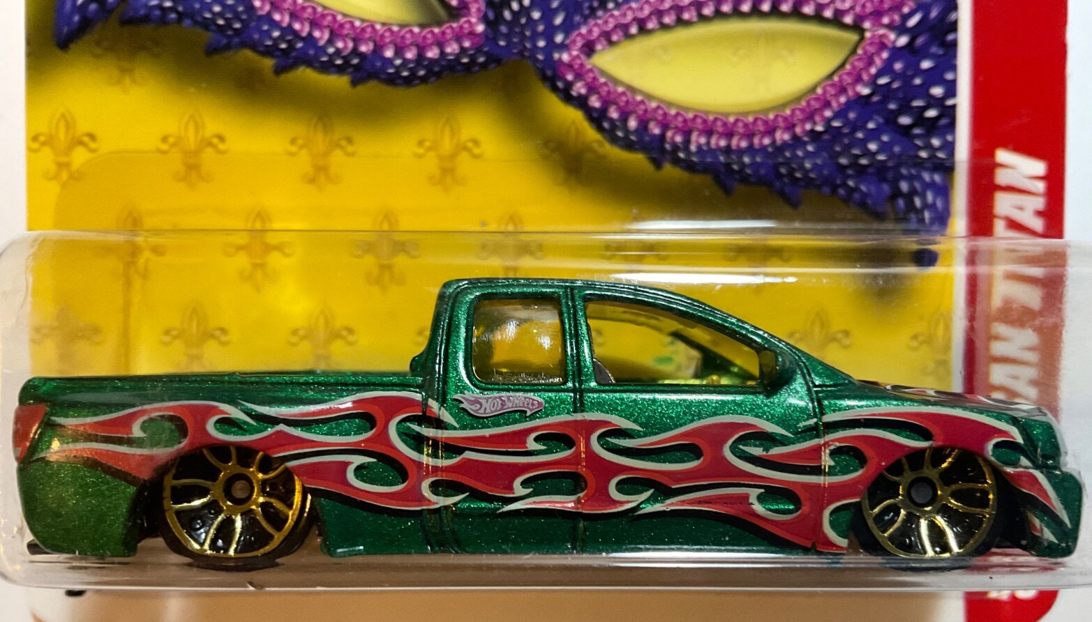 Hot Wheels 2011 Mardi Gras Nissan Titan Green #1/6 in Protector