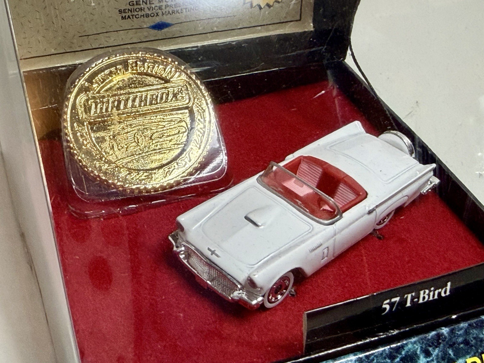 1/64 Matchbox 1996 Gold Collection Ford 1957 T-Bird White New In Box