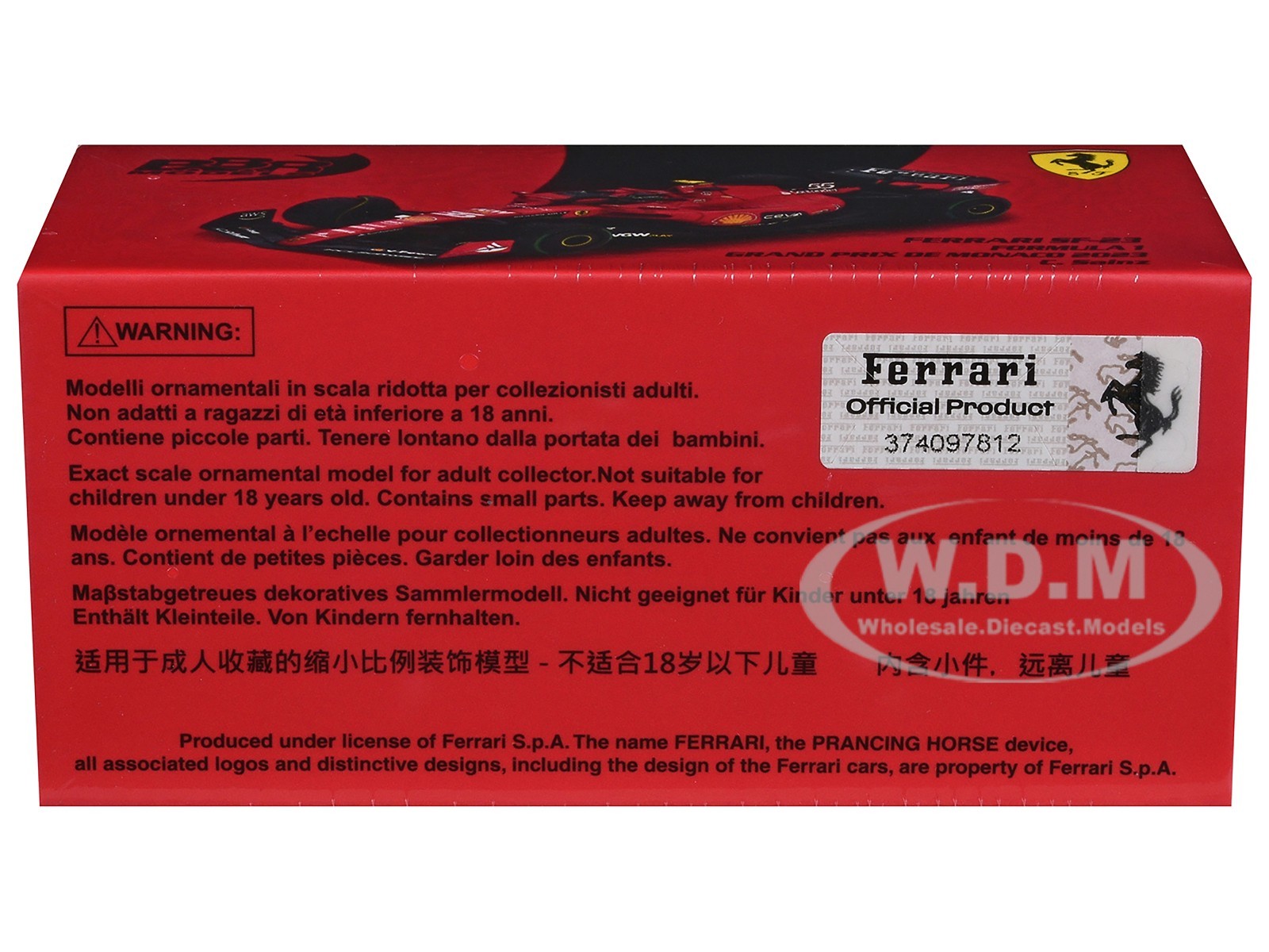 FERRARI SF-23 #55 SAINZ FORMULA ONE F1 MONACO GP (2023) 1/64 BY BBR BBRFER64023