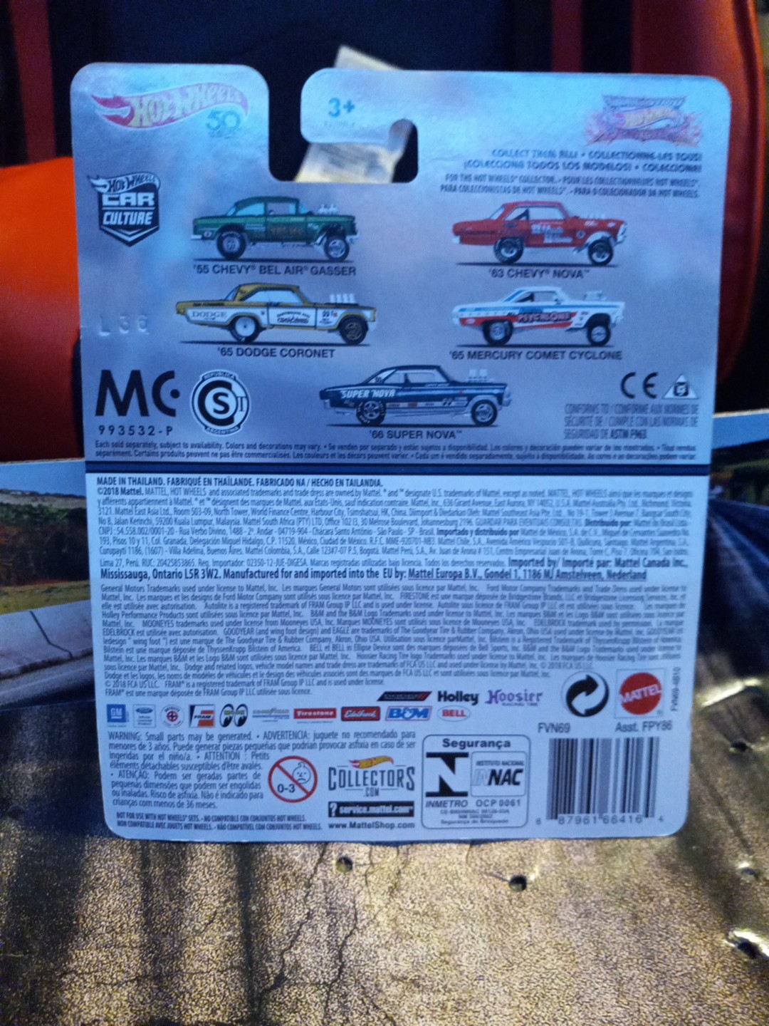 Hot Wheels Car Culture Drag Strip Demons ’55 Chevy Bel Air Gasser Damage Card