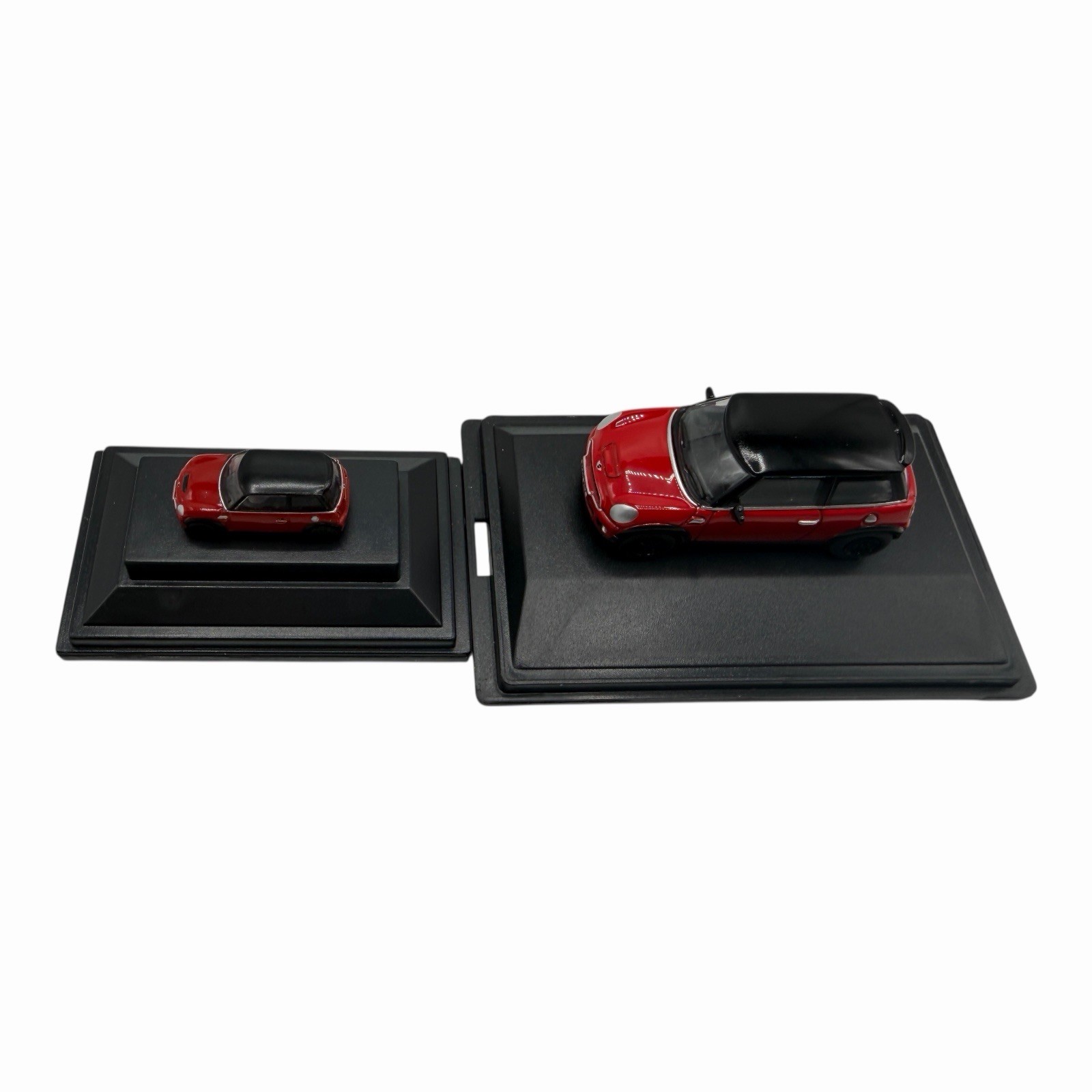 MINI Cooper S Hardtop R56 Chili Red with Black Roof Diecast car Pair of Two