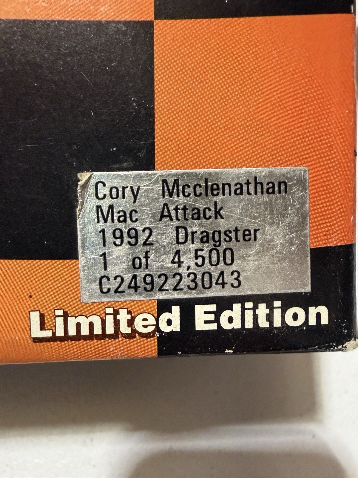CORY MCCLENATHAN MAC ATTACK 1992 NHRA Top Fuel Dragster 1/24 Diecast