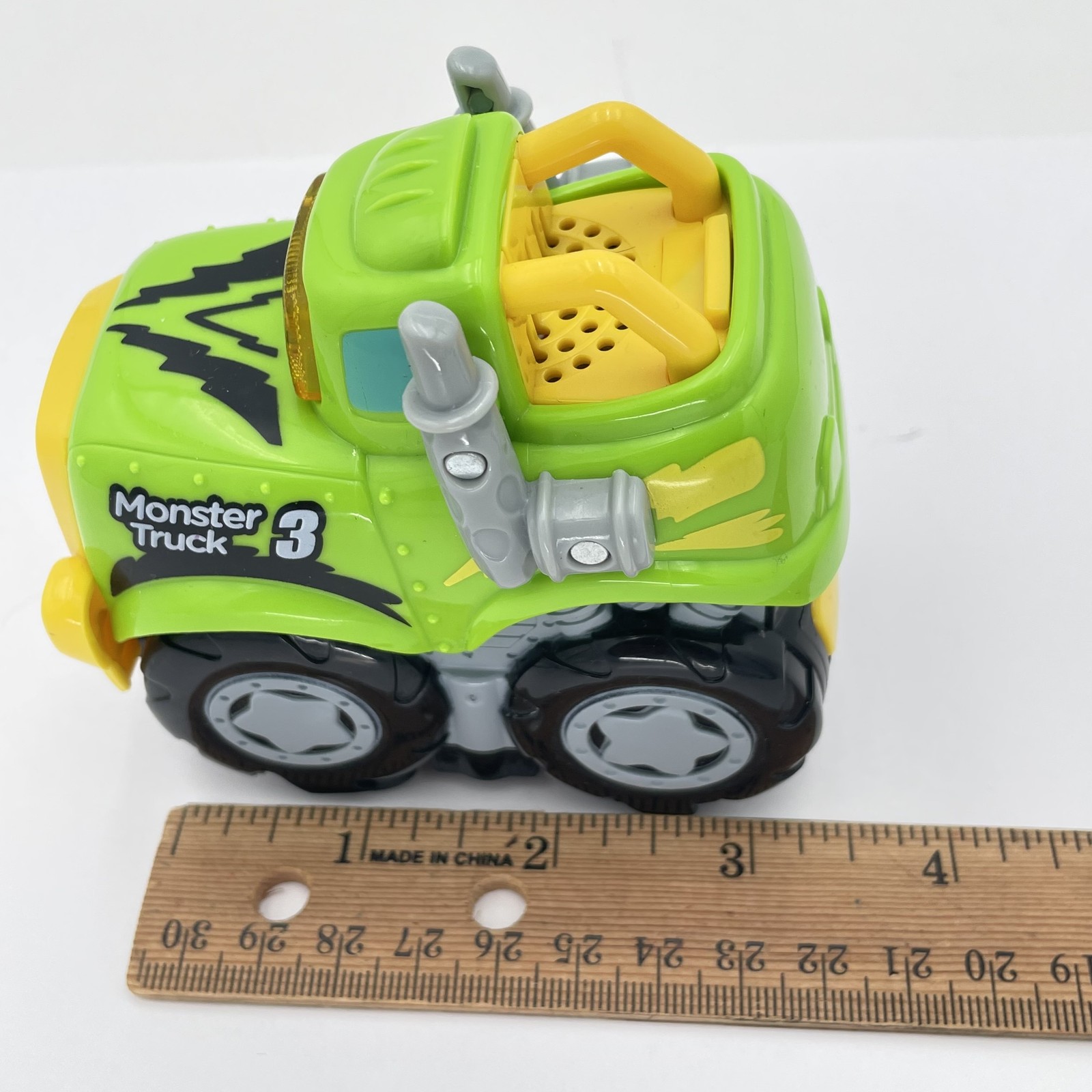 VTech Monster Truck 3 Green Yellow Toy Vehicle Sound Light Up Kids Car Works