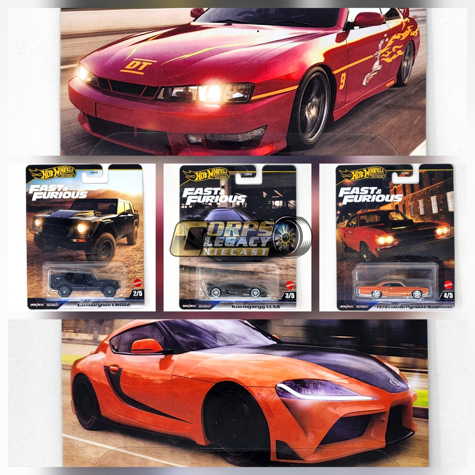 Hot Wheels Fast & Furious Premium Car Culture – 2025 L Case – 5 Cars Set