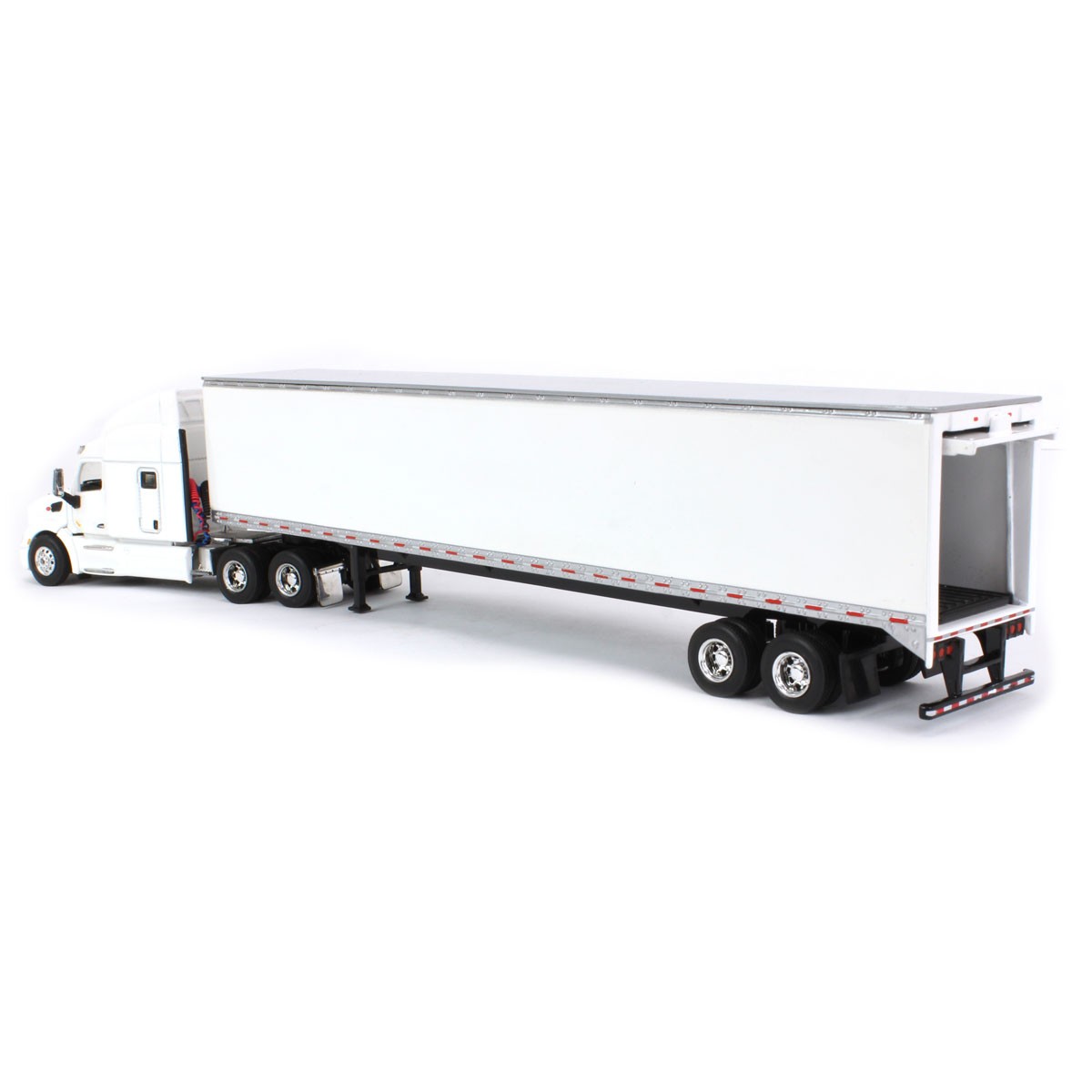 Spec Cast 1/64 White Peterbilt 579 Sleeper & Trailer w/ Single Rear Door 33774