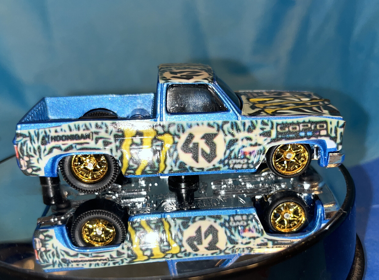 Hot wheels ‘83 Chevy Silverado Monster Energy Go Pro Real Riders It’s A Custom
