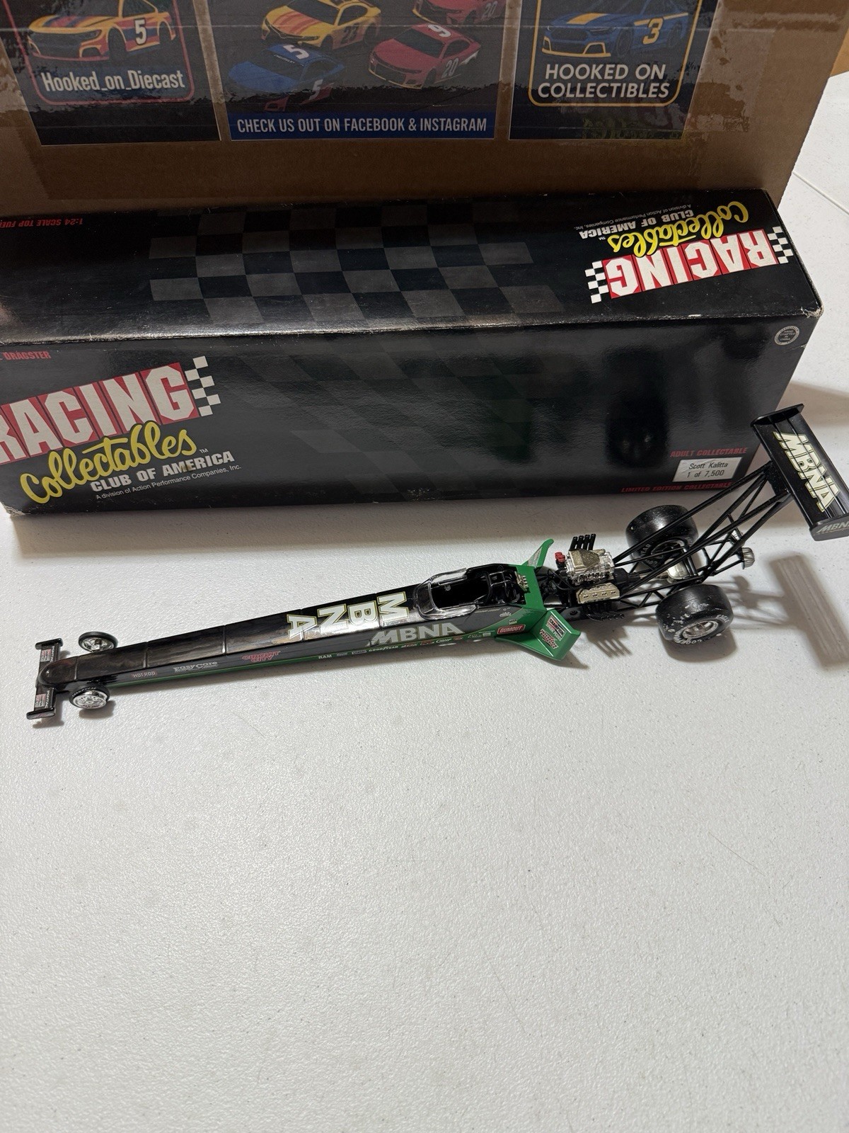 CORY MCCLENATHAN MBNA 1999 NHRA Top Fuel Dragster 1/24 Diecast WRONG BOX
