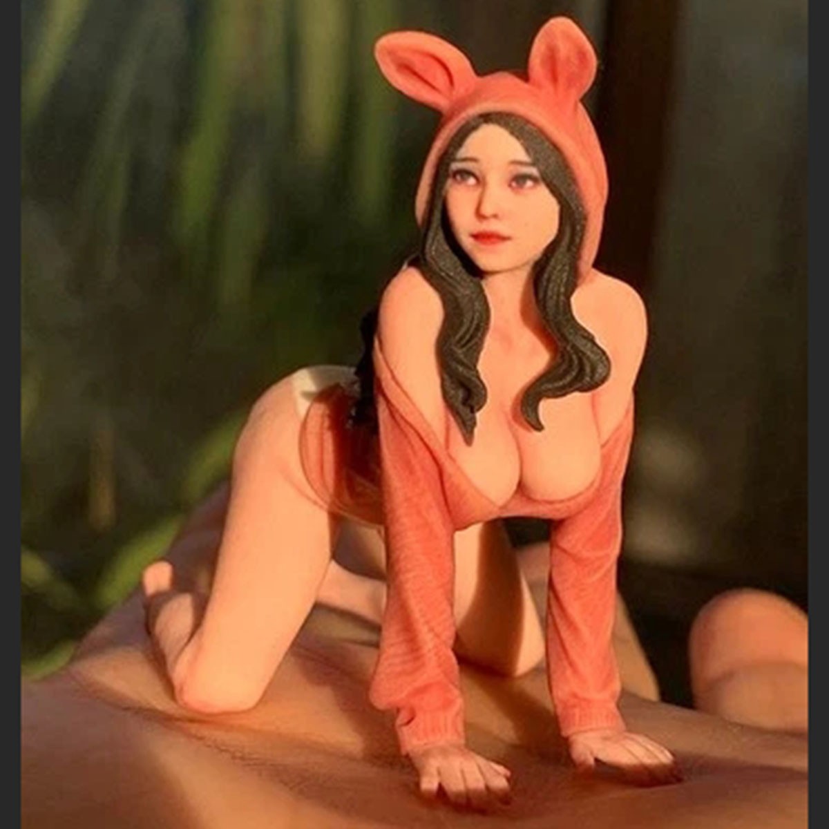 US Miniature Figure Scene Prop 1/18 Bear Sister Cute Beauty Sculpt Resin Diorama