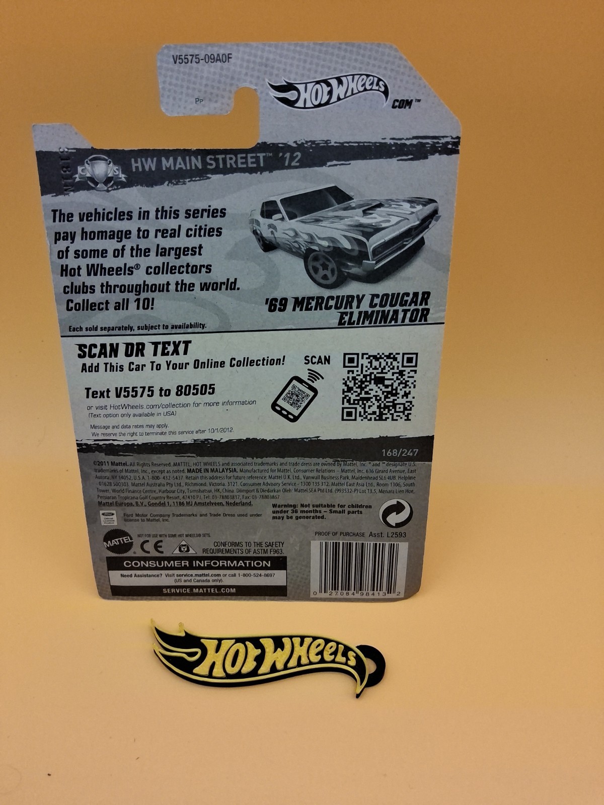 2012 Hot Wheels KMART #168 HW Main Street 8/10 69 MERCURY COUGAR ELIMINATOR 🔥58