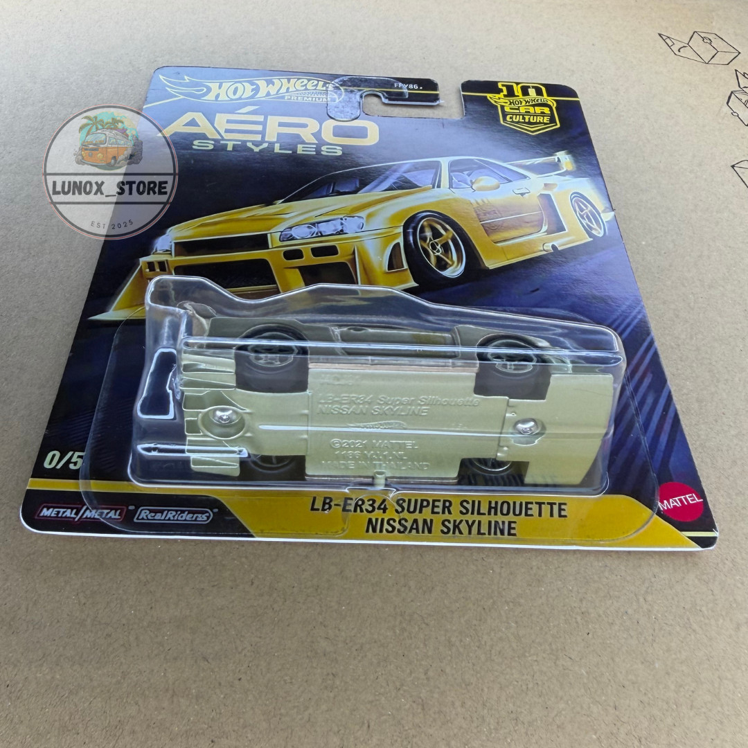 Hot Wheels Aero Styles Gold LBWK LB-ER34 Super Silhouette [Custom CHASE Diecast]