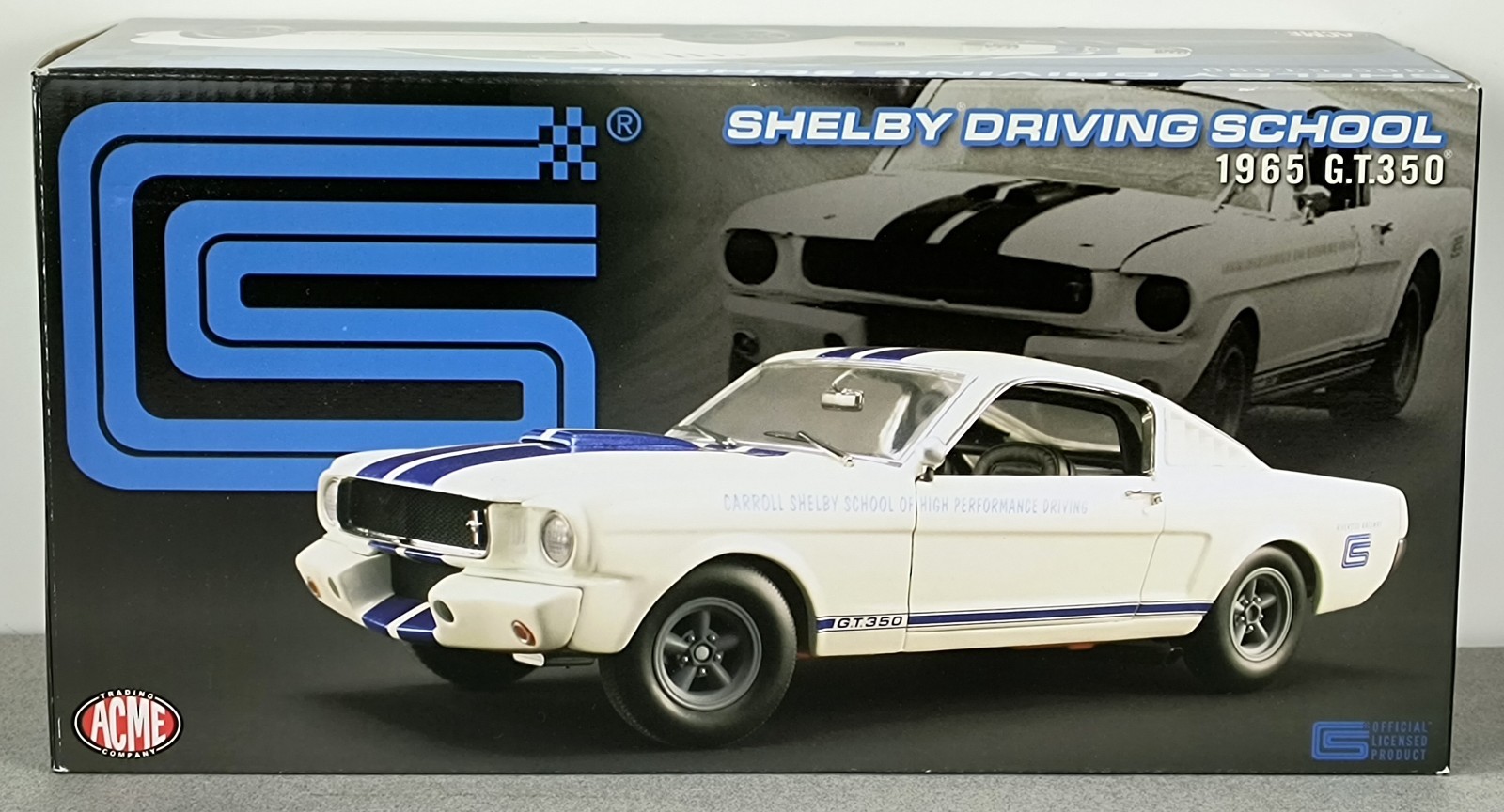 Acme Tom’s Garage 65 Shelby Mustang GT 350 “Driving School” 1:18 RARE # 87 /102