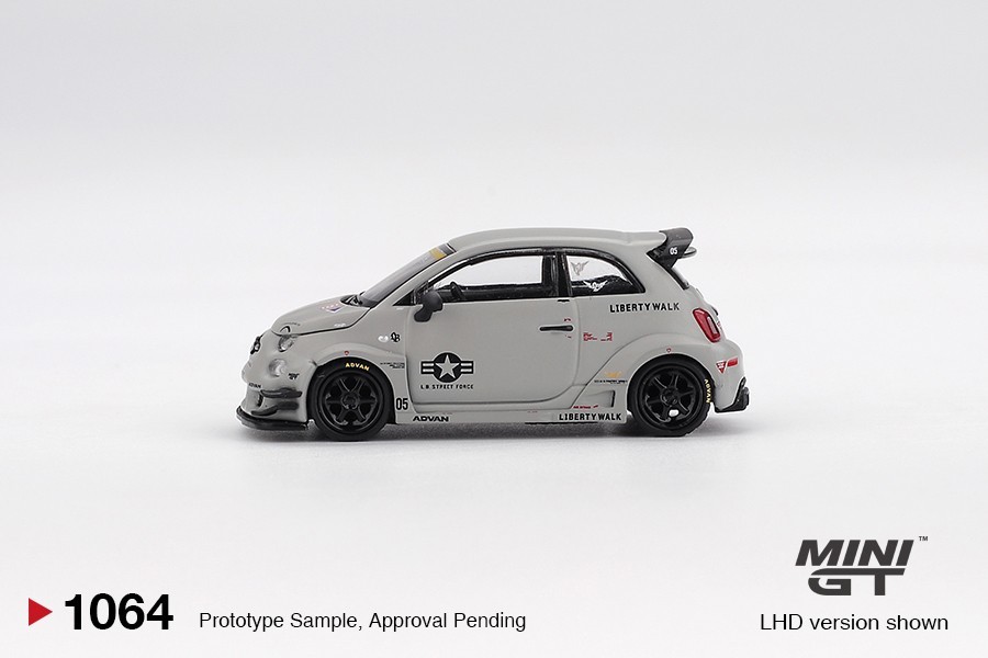 Mini GT 1:64 Abarth 595 LB-WORKS x Abas Works Fighters – Matte Grey #1064