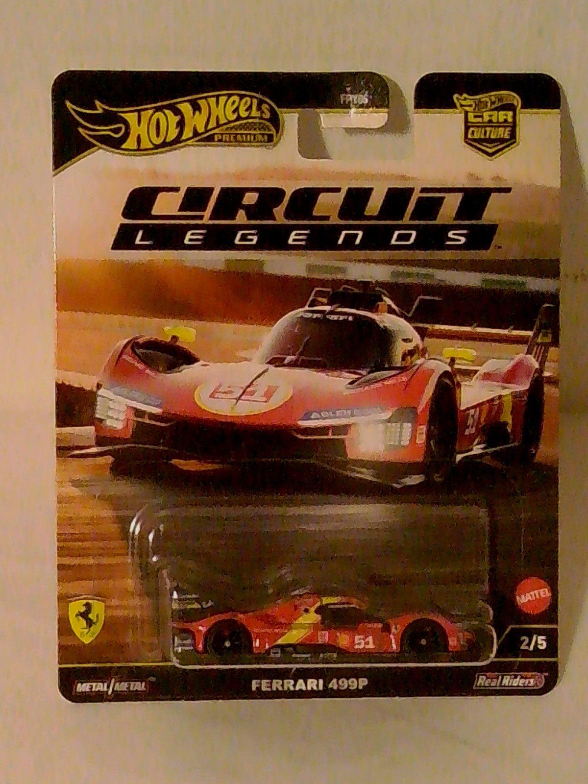 Hot Wheels Premium Car Culture Ferrari 499P Circuit Legends Real Riders 1:64