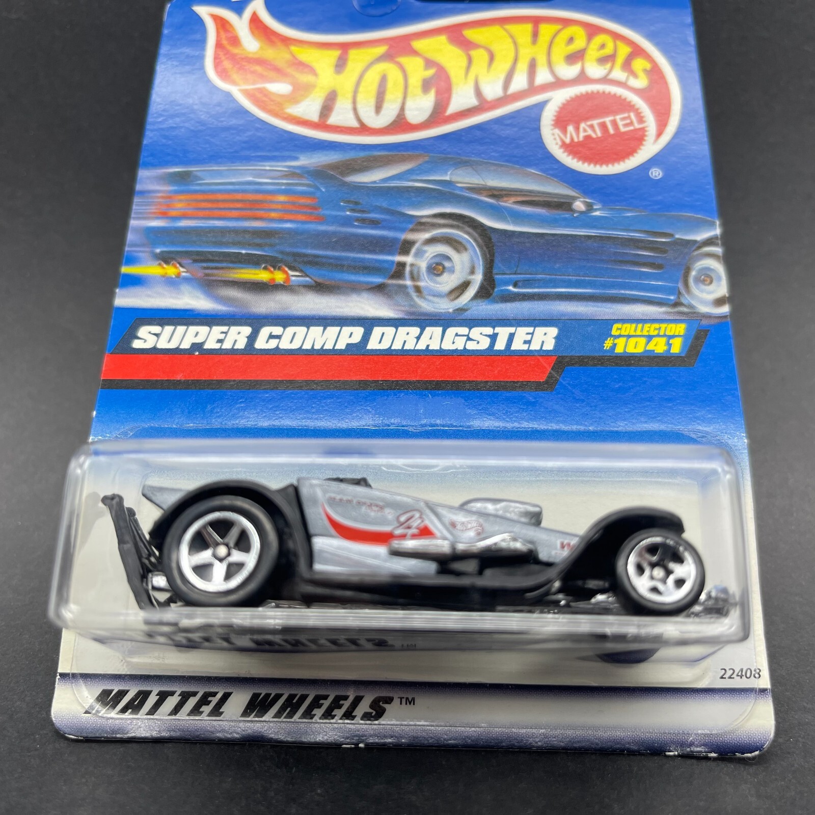 Hot Wheels 1998 Super Comp Dragster Drag Silver Car Diecast 1/64 Scale #1041