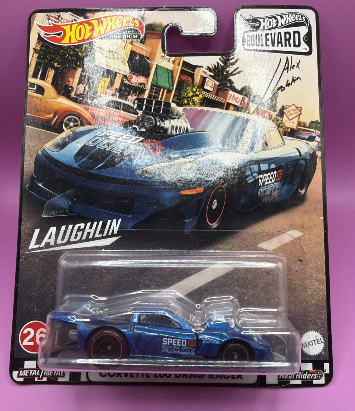Hot Wheels Boulevard 1:64 Corvette Z06 Drag Racer Laughlin Model GRL96