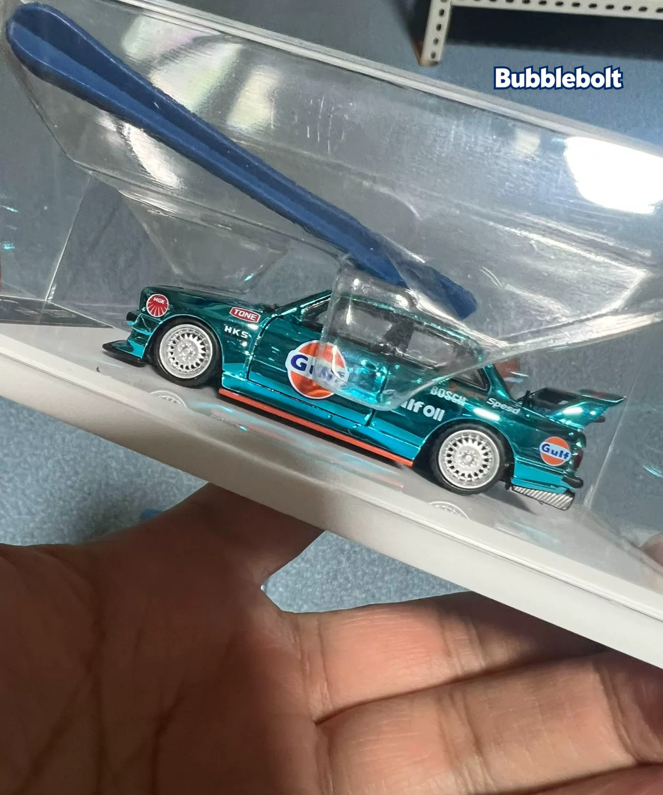 Chase! DK 1:64 Plating Blue Gulf M3 E30 Coupe Open Sports Diecast Model Car