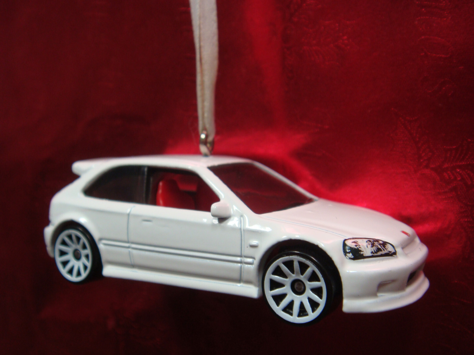 * NEW * 1999 99 HONDA CIVIC TYPE R IMPORT WHITE CHRISTMAS TREE ORNAMENT