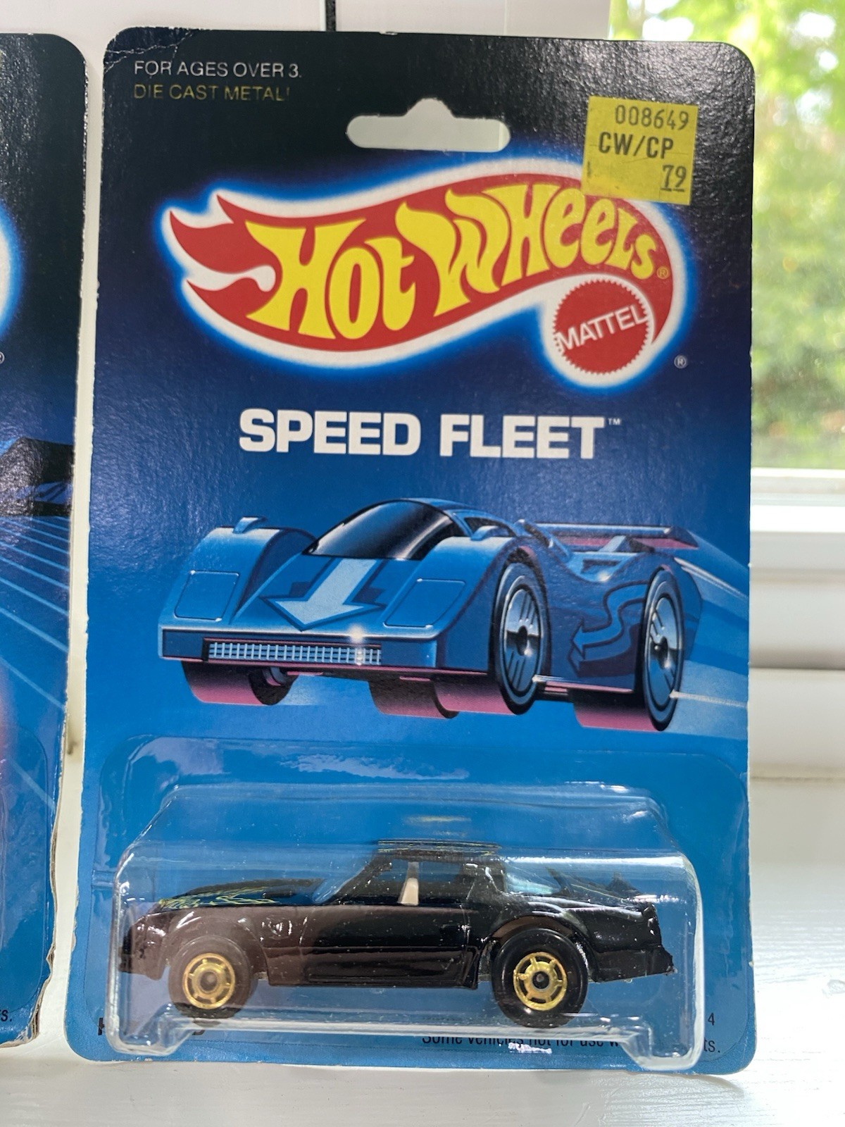 Hot Wheels ’80’s Firebird, Blue and Hot Bird, Black — 2 car set w/gold wheels
